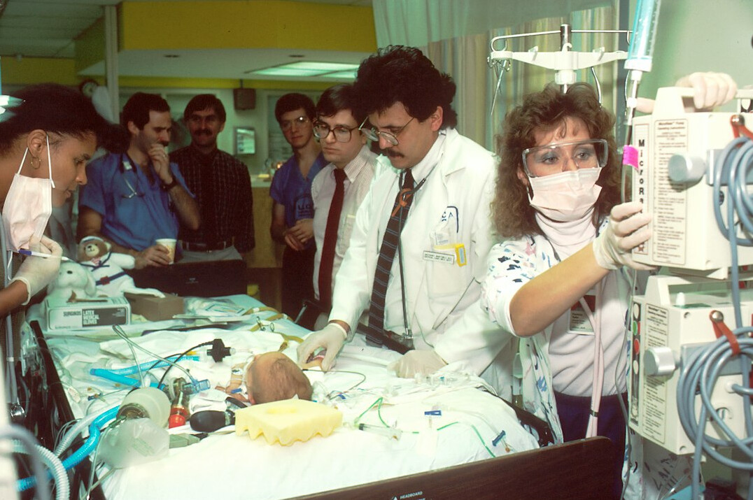doctor teaching medical students