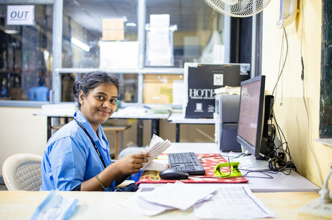 nurse using digital tablet